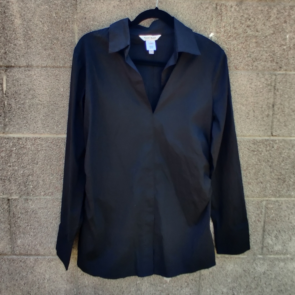 WHBM Women's Black Long Sleeve Blouse/Shirt